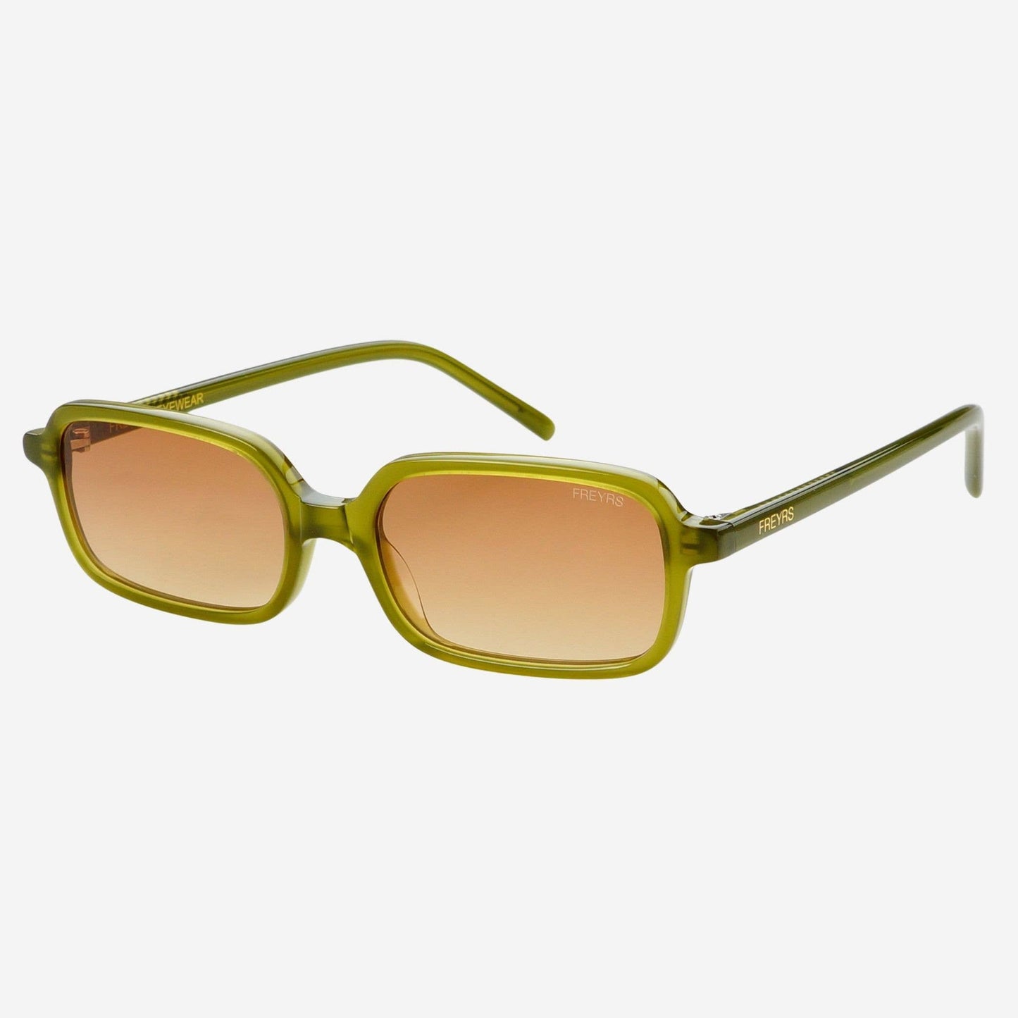 Miki Olive Rectangular Unisex Sunglasses