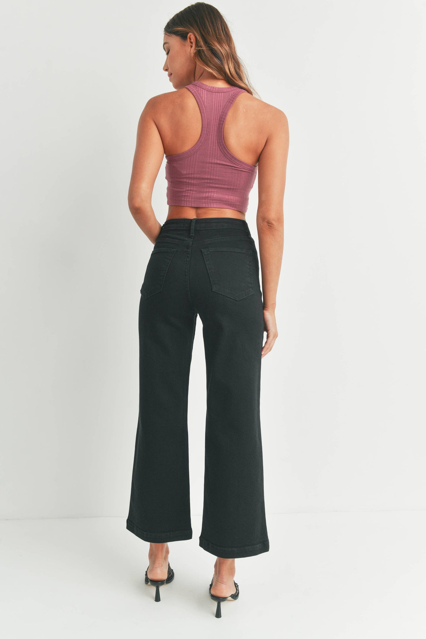 Black Patch Pocket Wide Leg Jean
