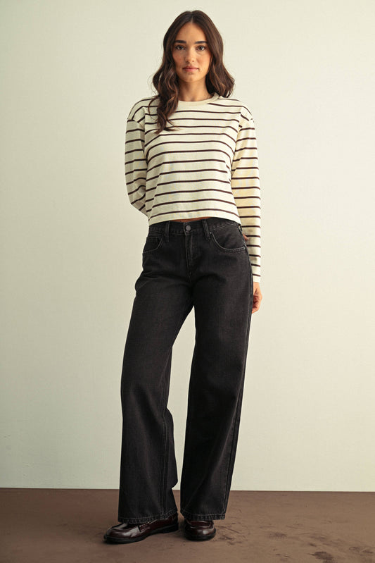 Washed Black Low Rise Relaxed Jean