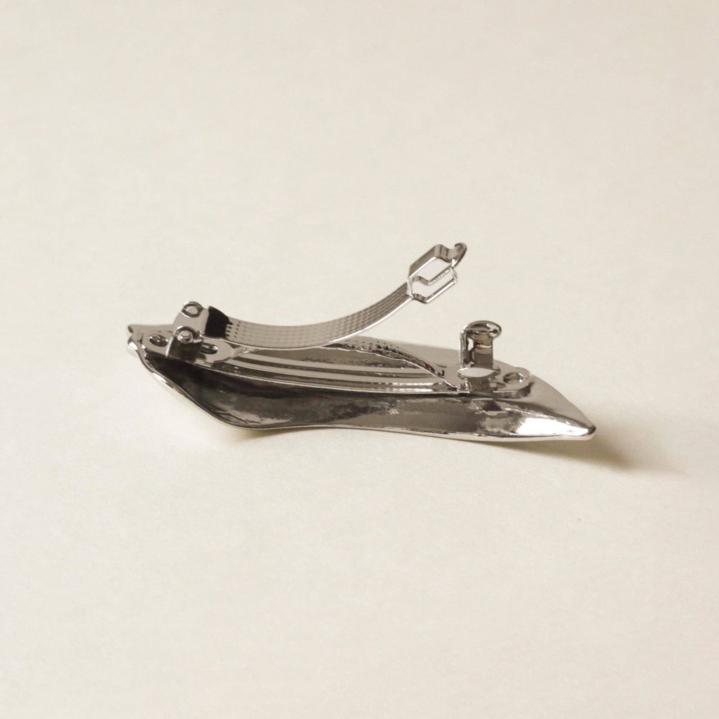 Leaf Metal Barrette Hair Clip | Silver