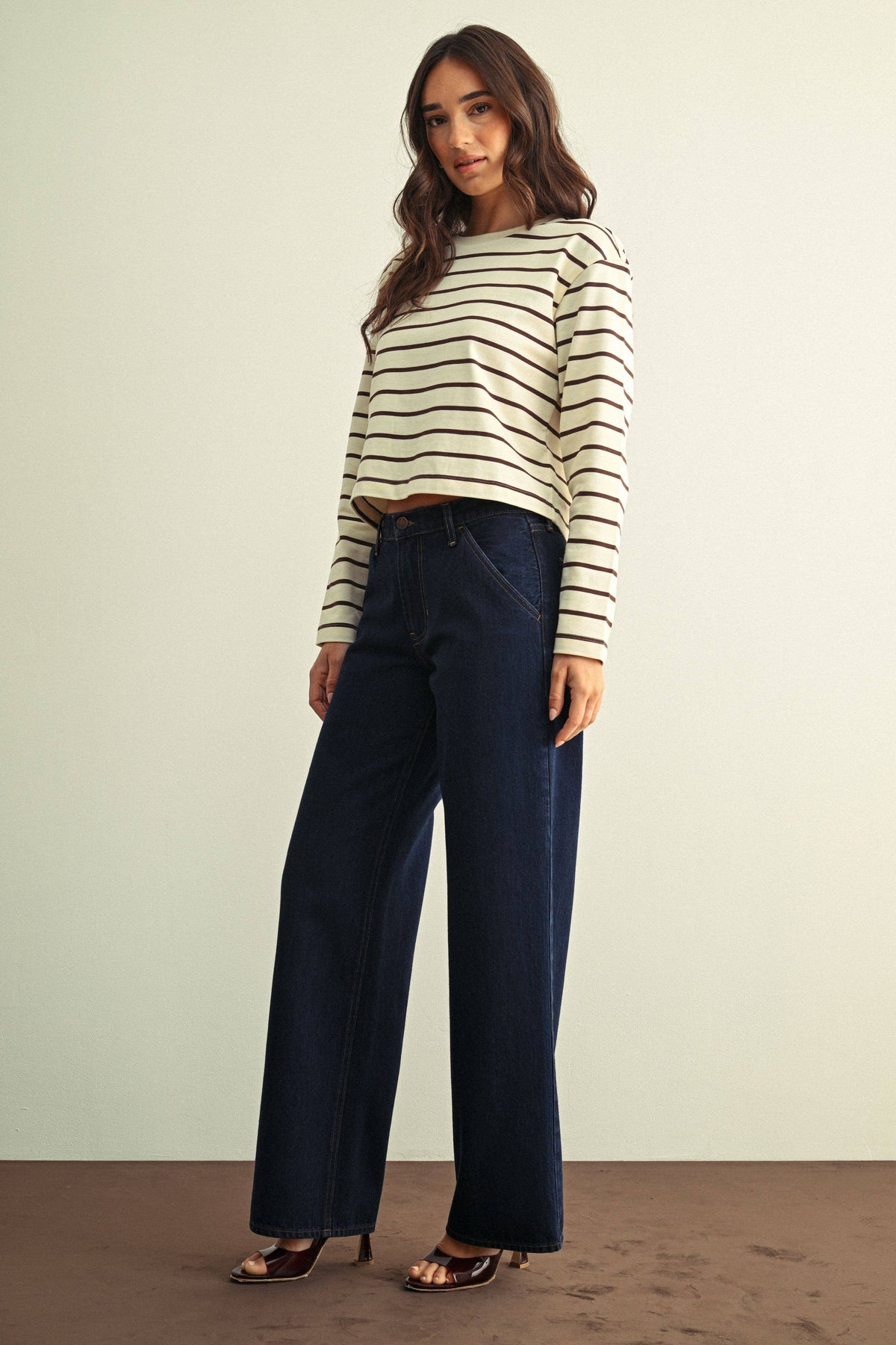 Dark Rinse Mid-Rise Trouser Jean