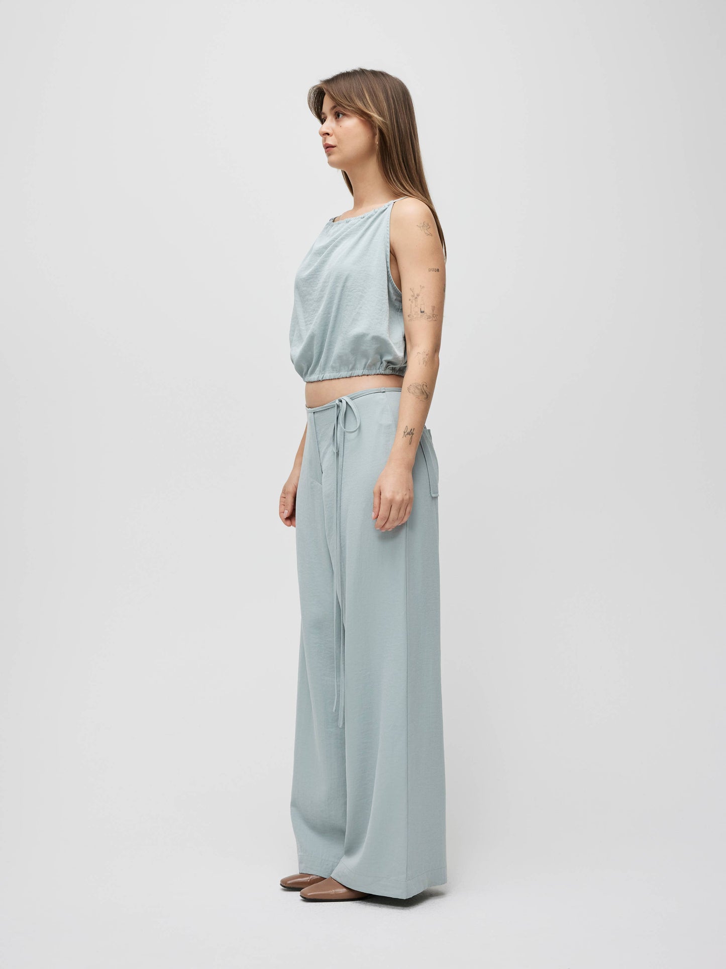 Light Blue Loose Strappy Top