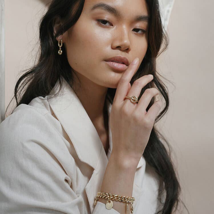 Gold Sculptural Loop Ring