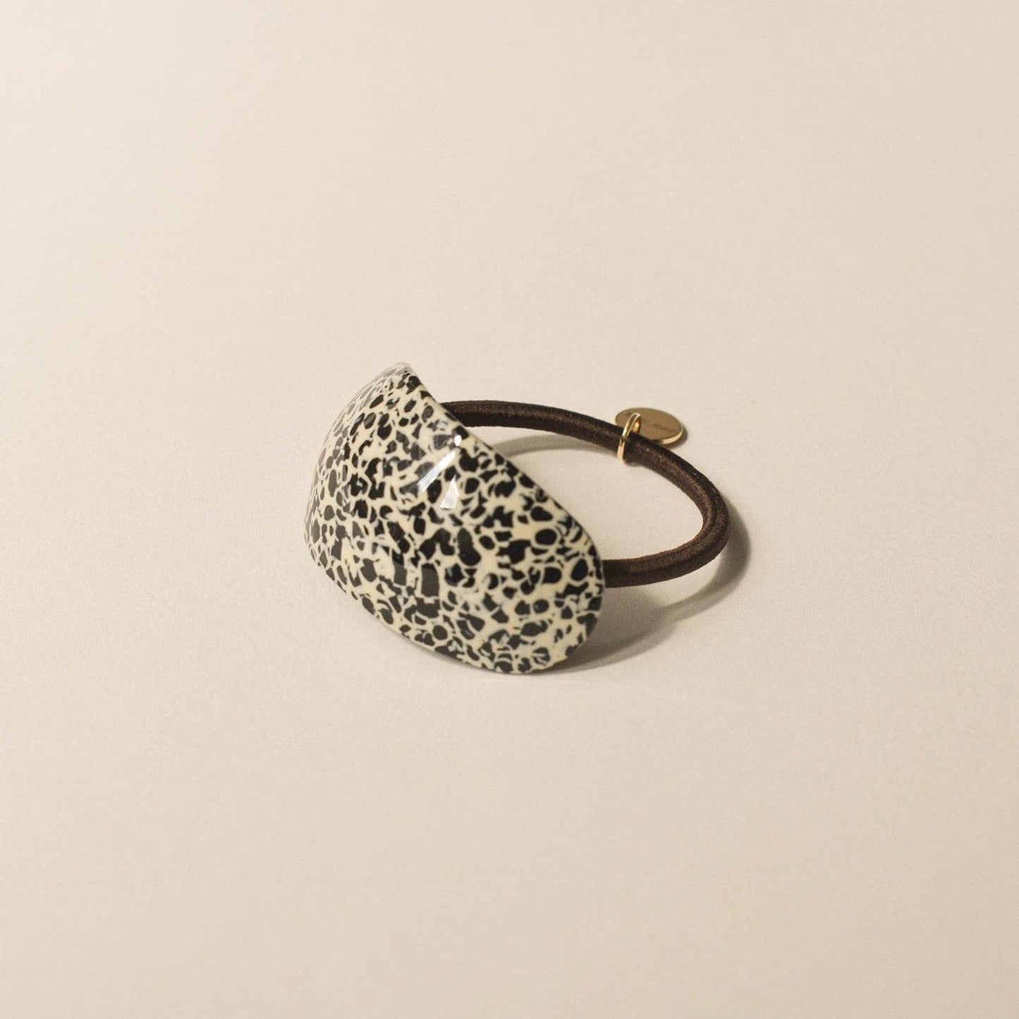 Curved Oval Resin Ponytail Hair Tie | Leopard Print