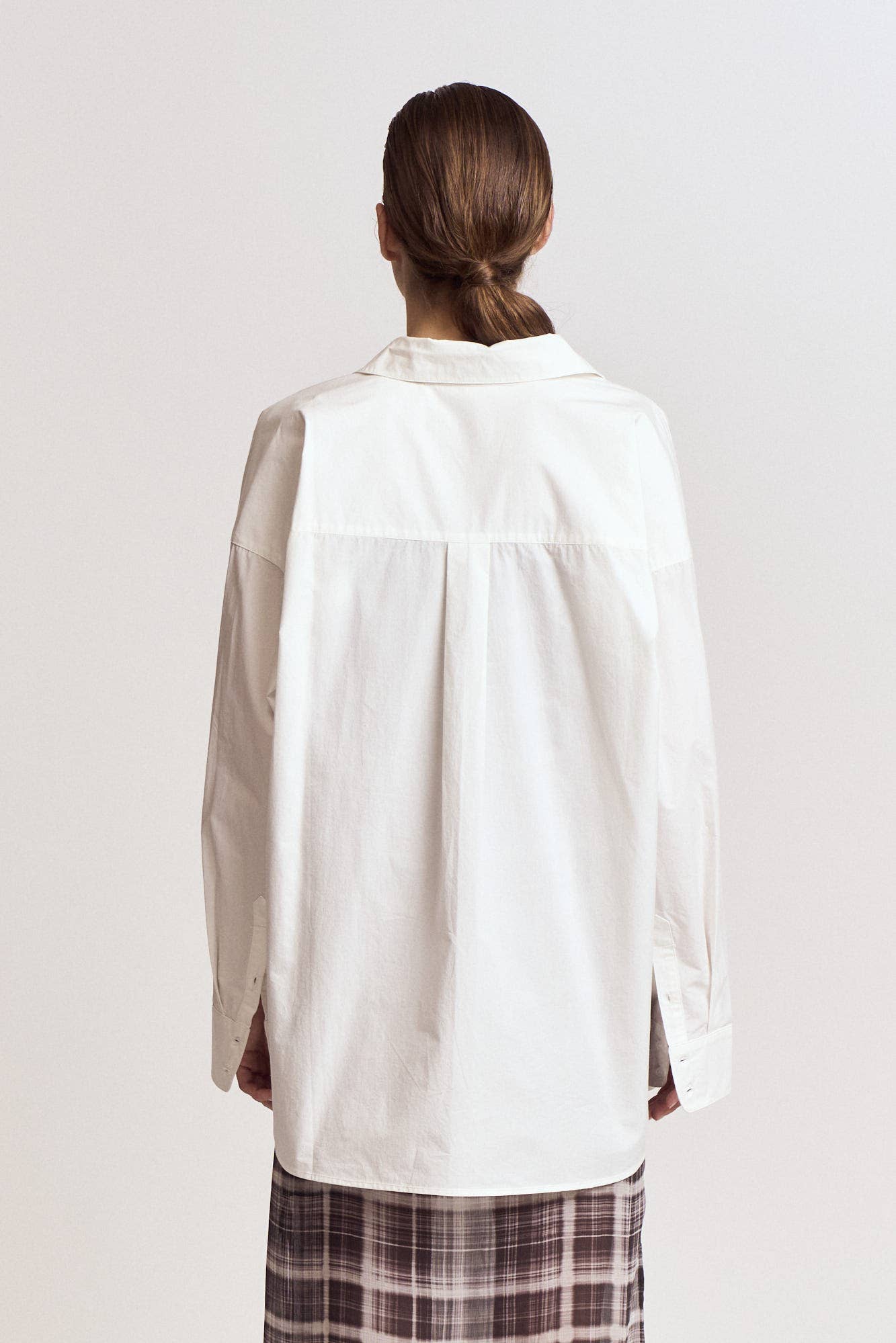 White Cotton Oversized Button-Up Shirt
