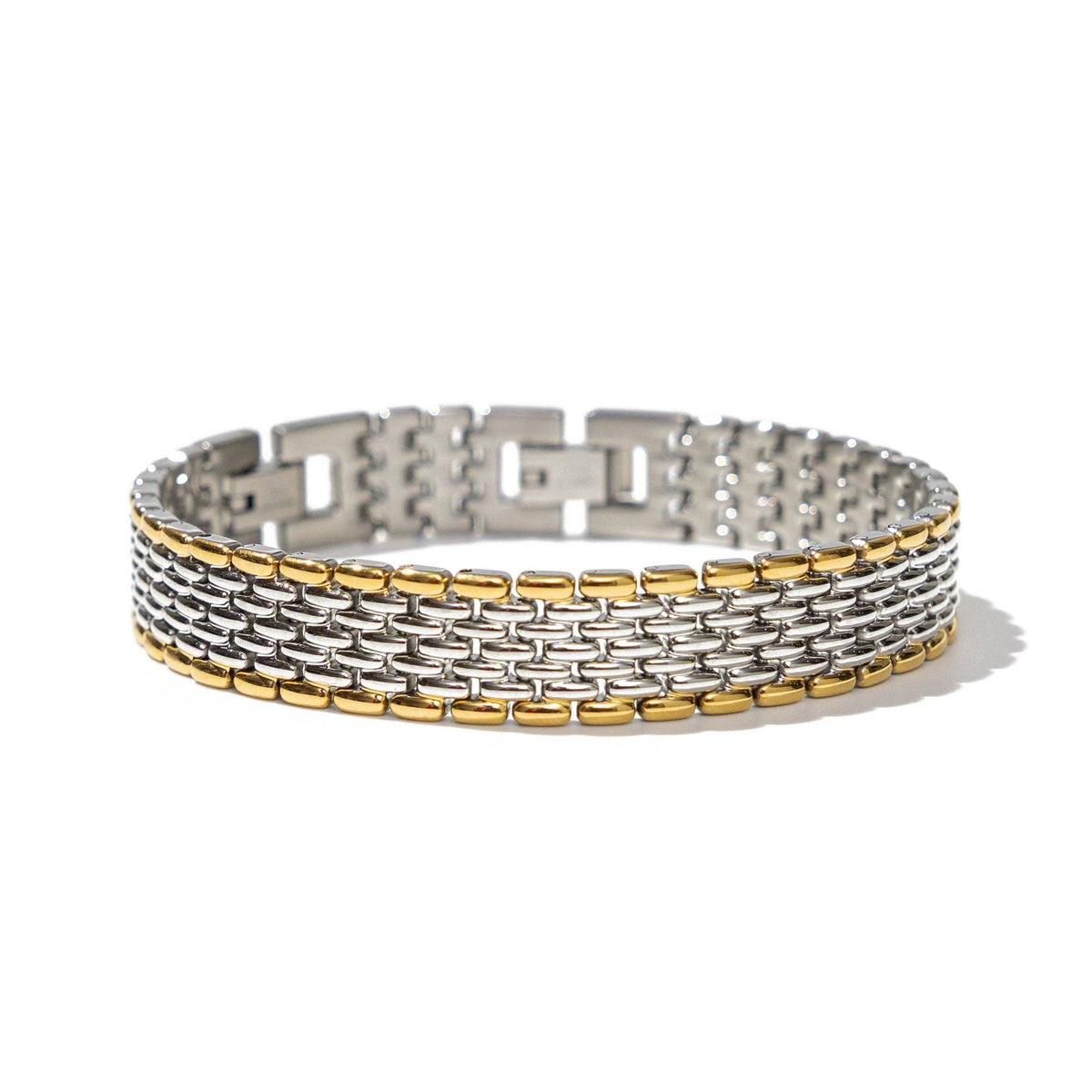 Two-Tone Thick Link Bracelet
