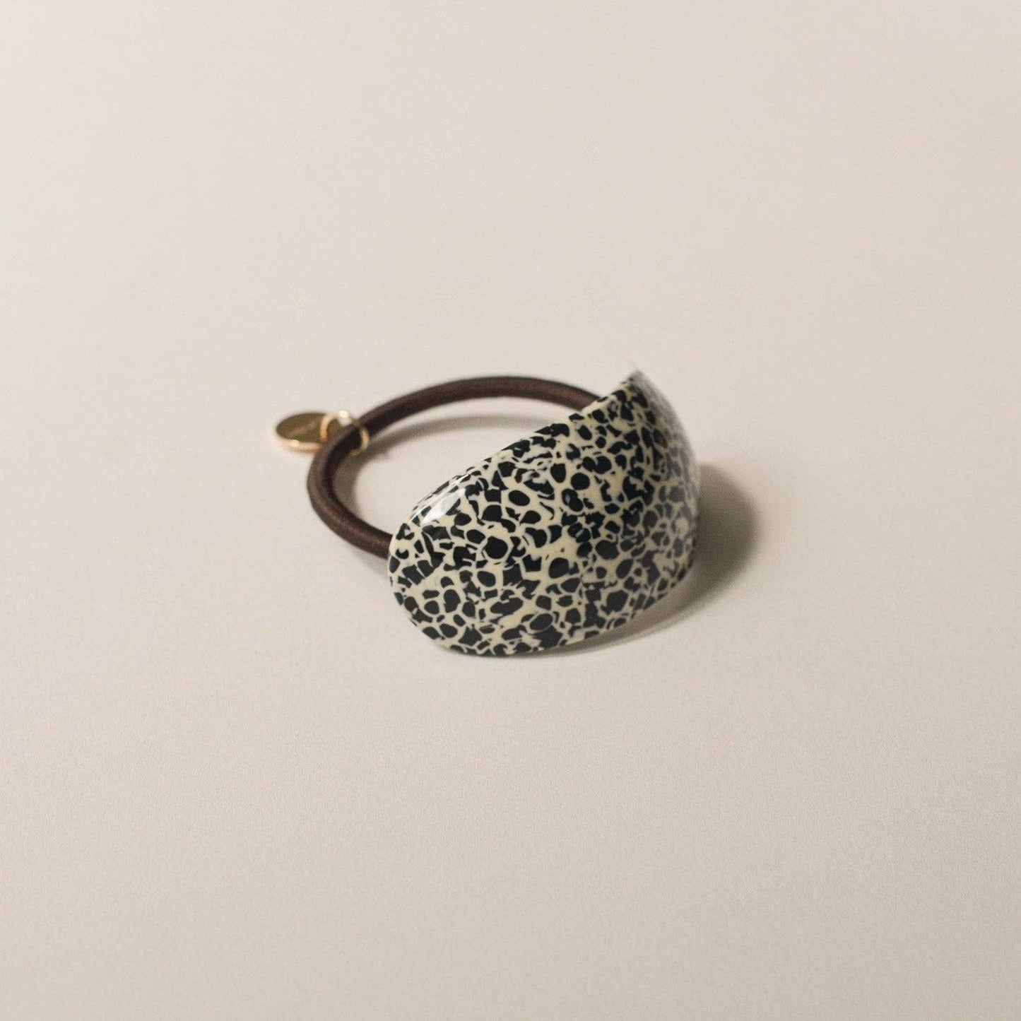 Curved Oval Resin Ponytail Hair Tie | Leopard Print