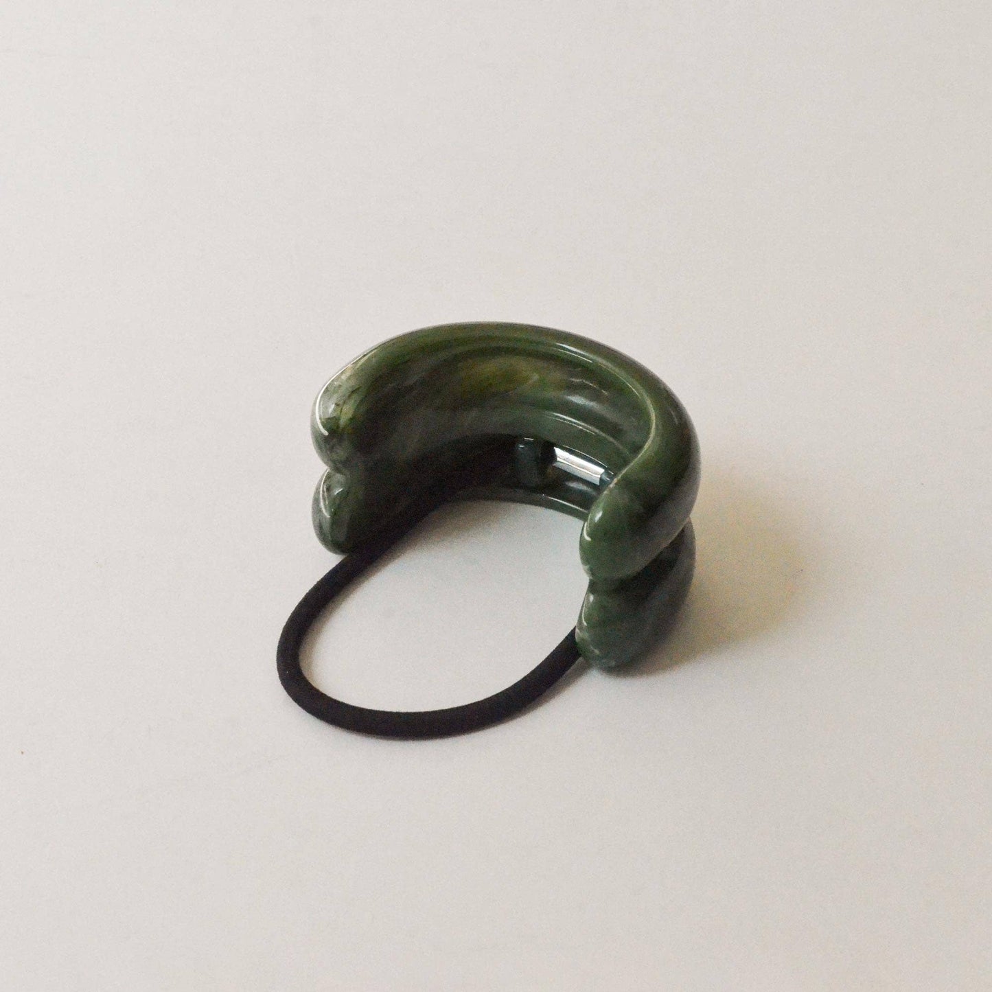 Green Double Arch Acrylic Ponytail Hair Tie