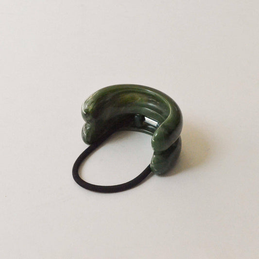 Green Double Arch Acrylic Ponytail Hair Tie