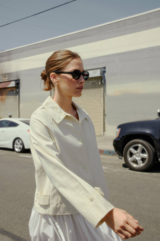 Cream Short Trench Jacket