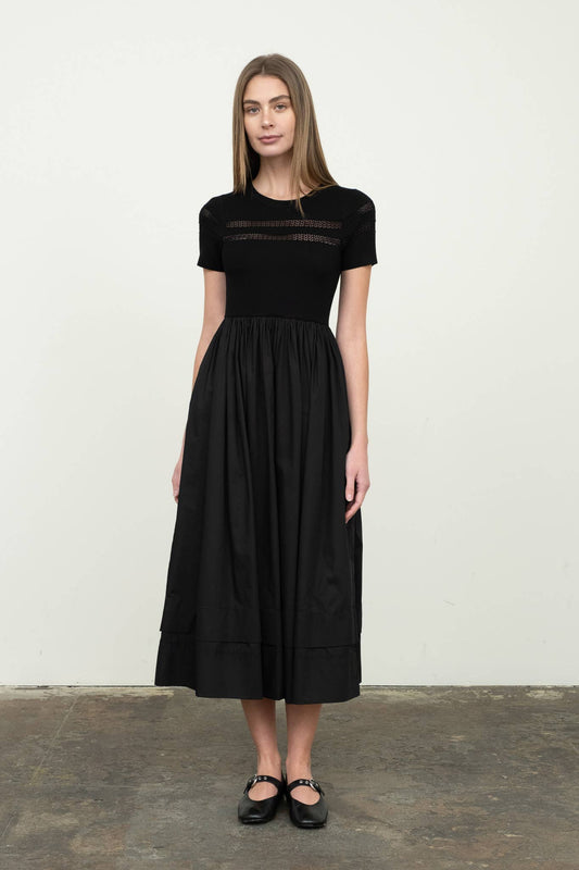 Black Sheer Mixed Media Dress