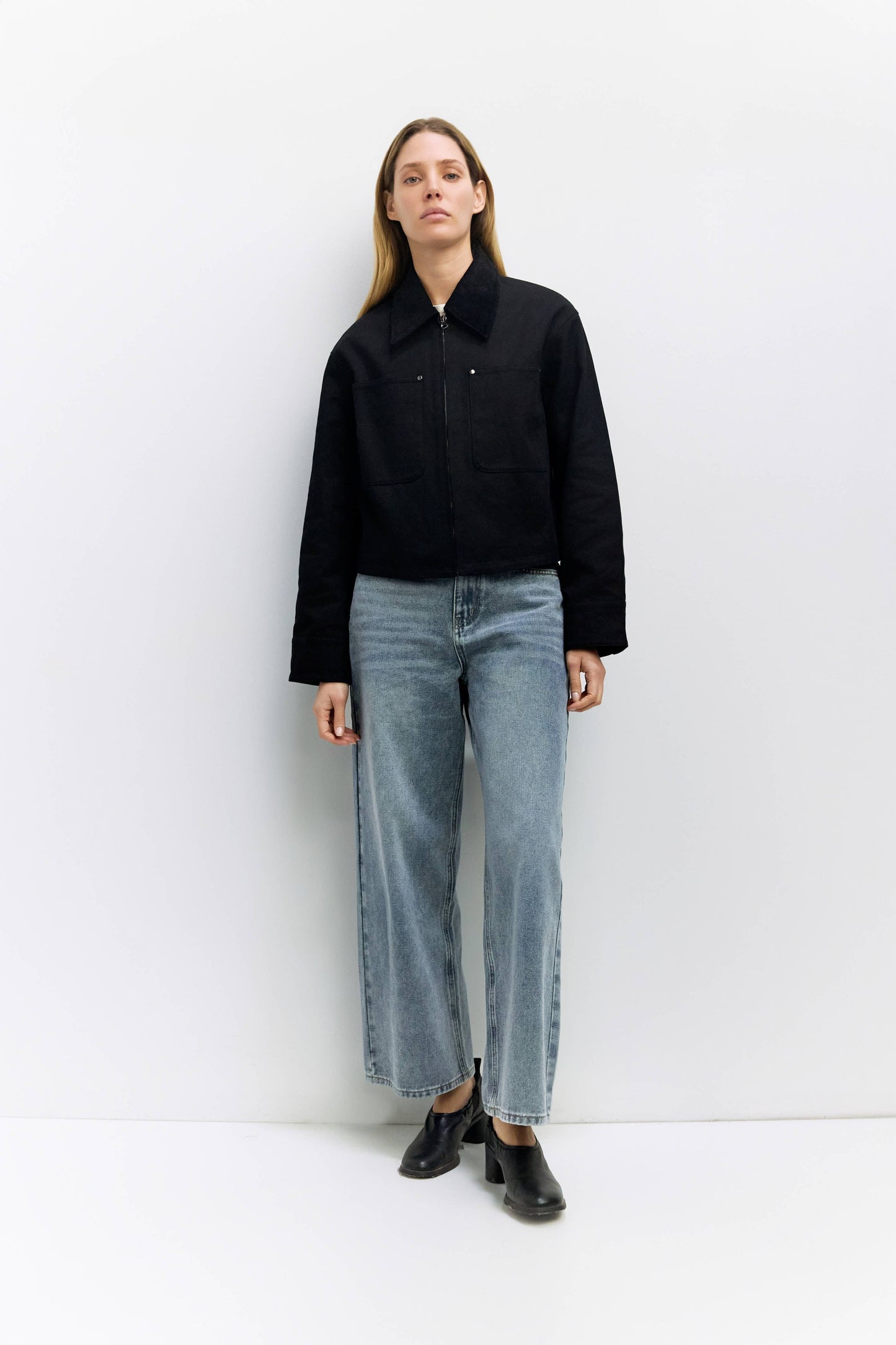 Black Twill Utility Jacket