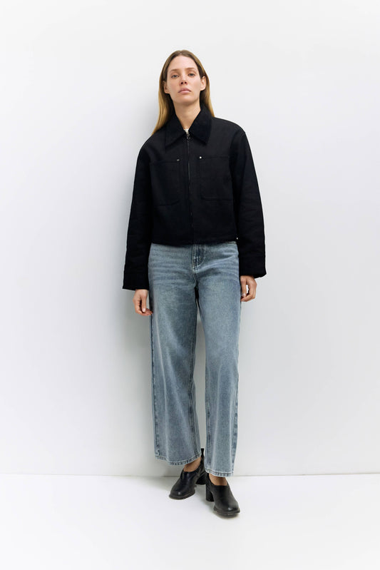 Black Twill Utility Jacket