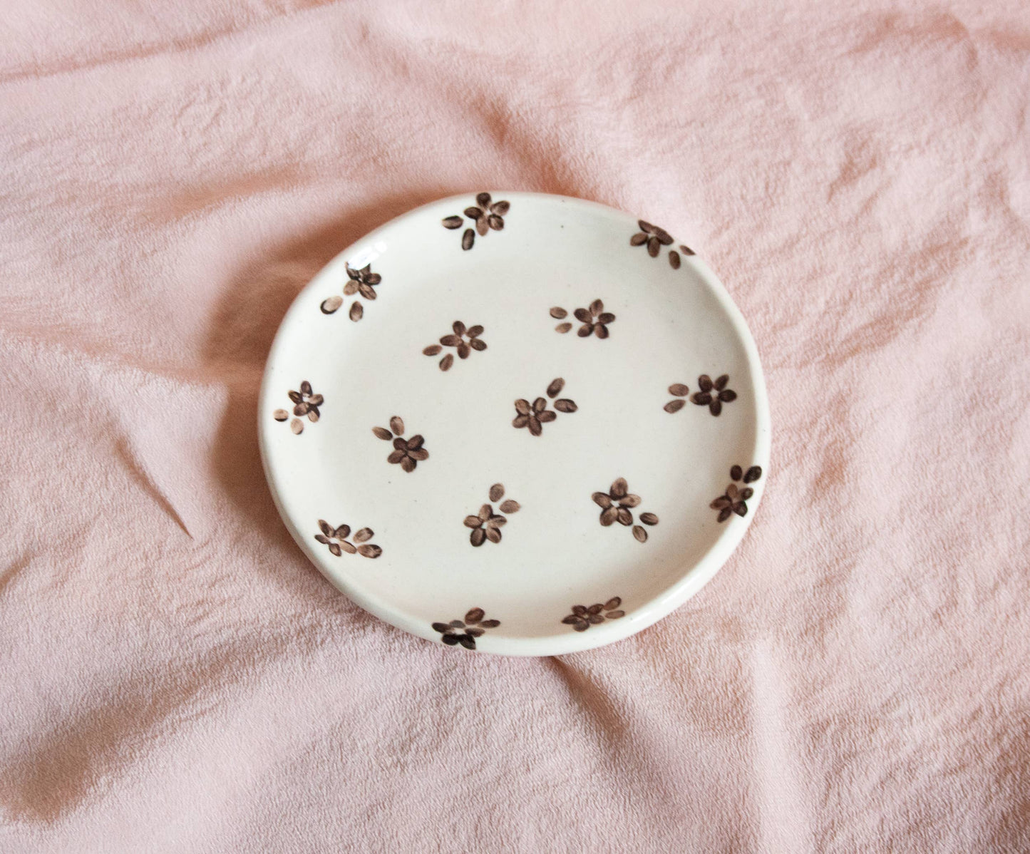 Handmade Ceramic Black Floral Catchall Plate
