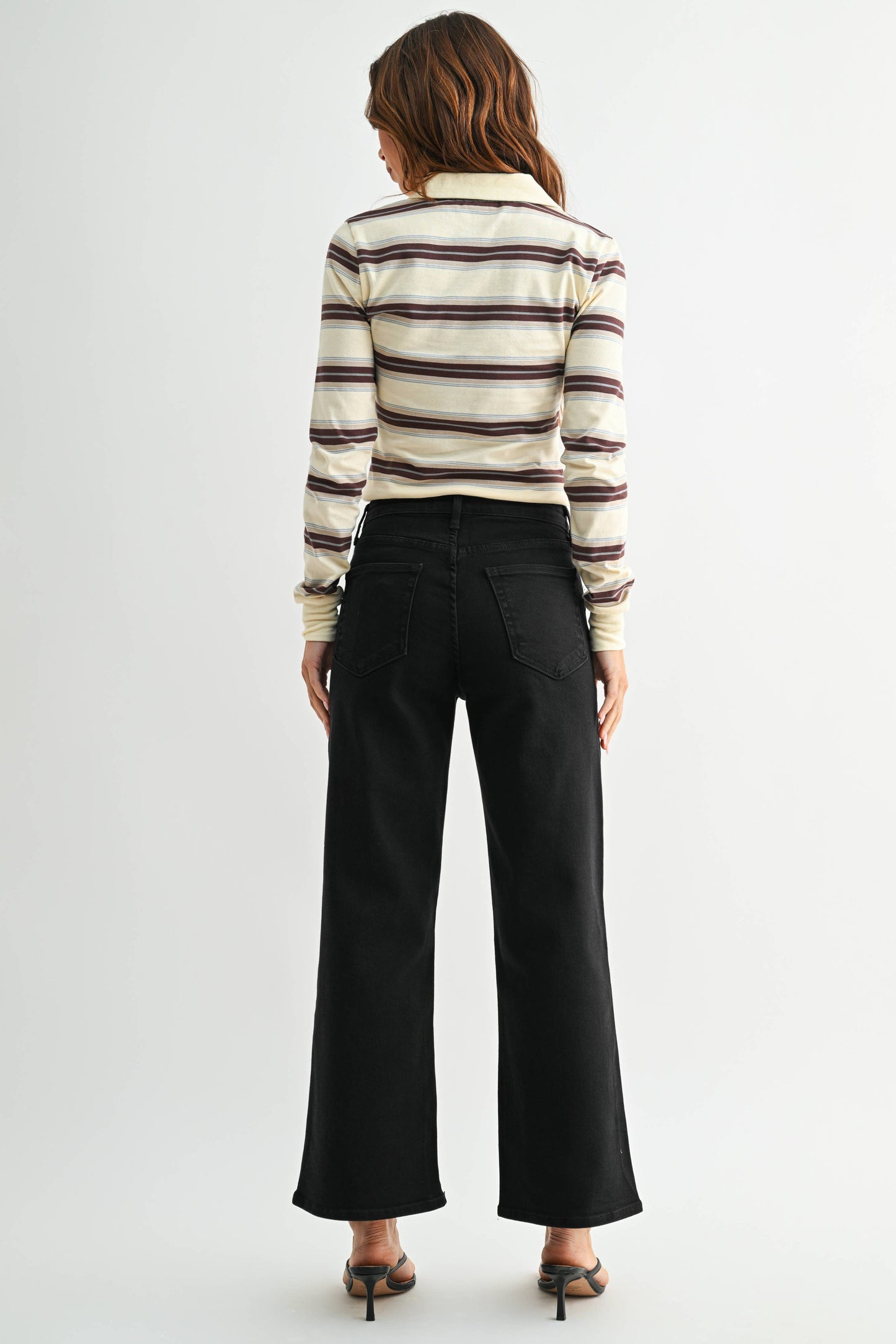 Black Classic Wide Leg Slim Jean