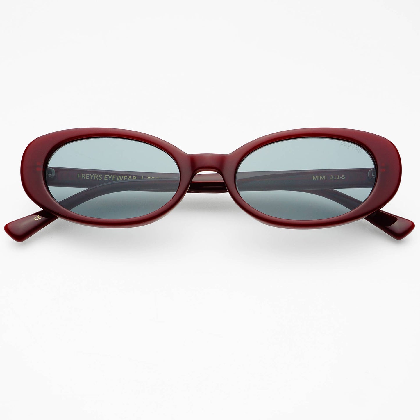 Mimi Burgundy Oval Sunglasses