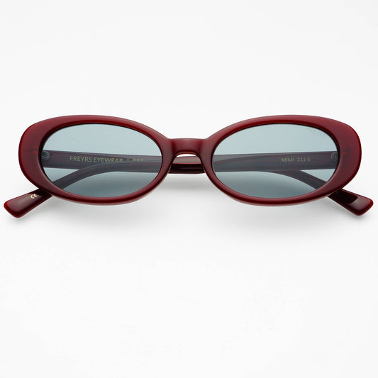 Mimi Burgundy Oval Sunglasses