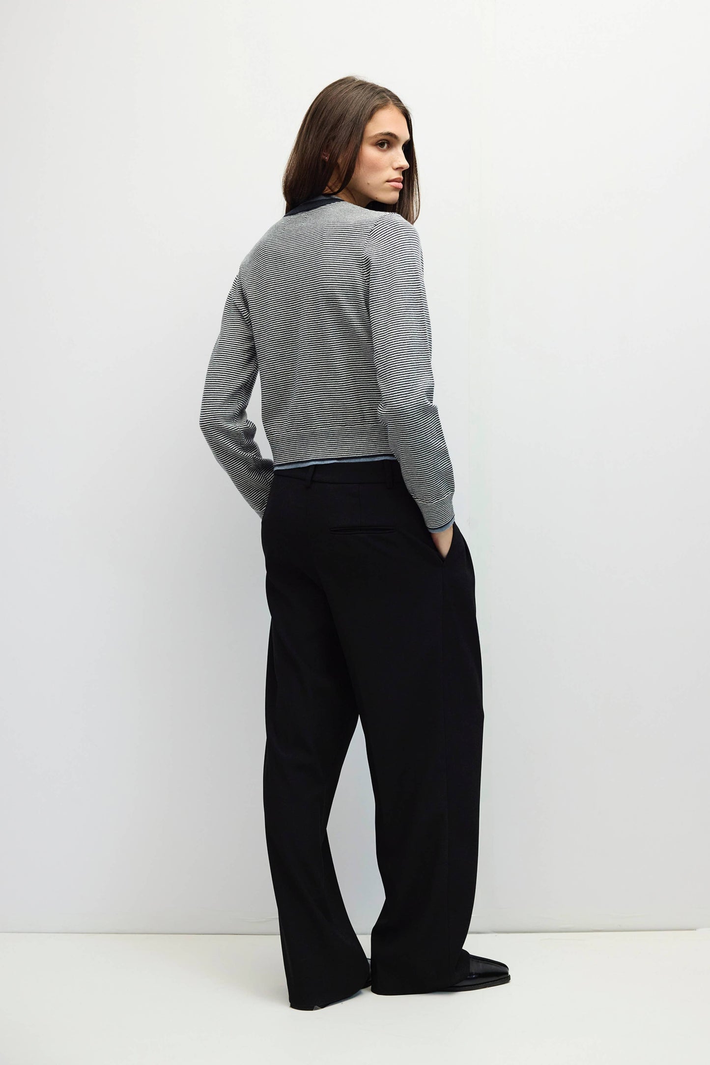 Striped Contrast Ribbing Cardigan