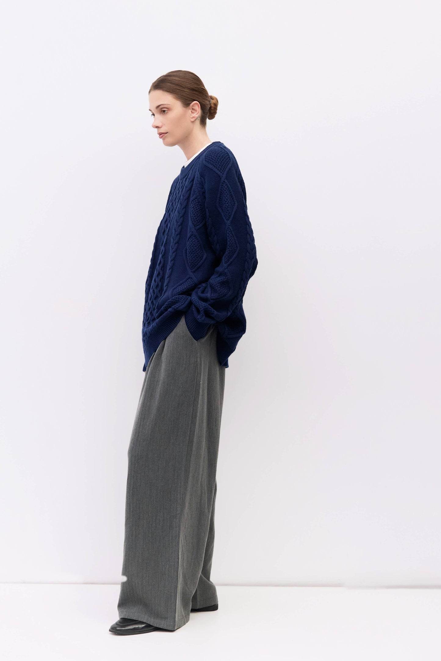 Cotton Cable Knit Pullover Sweater