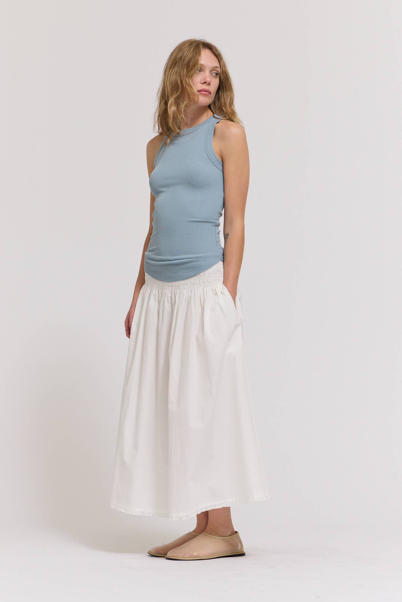 Jersey Knit Curved Hem Tank Top