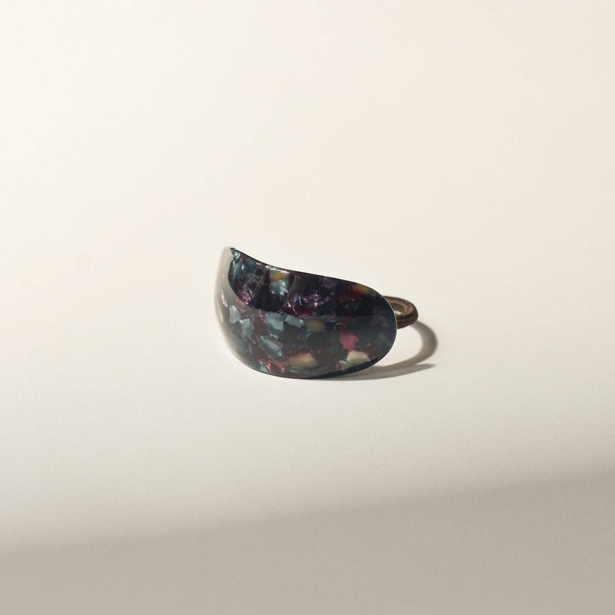 Midnight Blue Oval Resin Ponytail Cuff