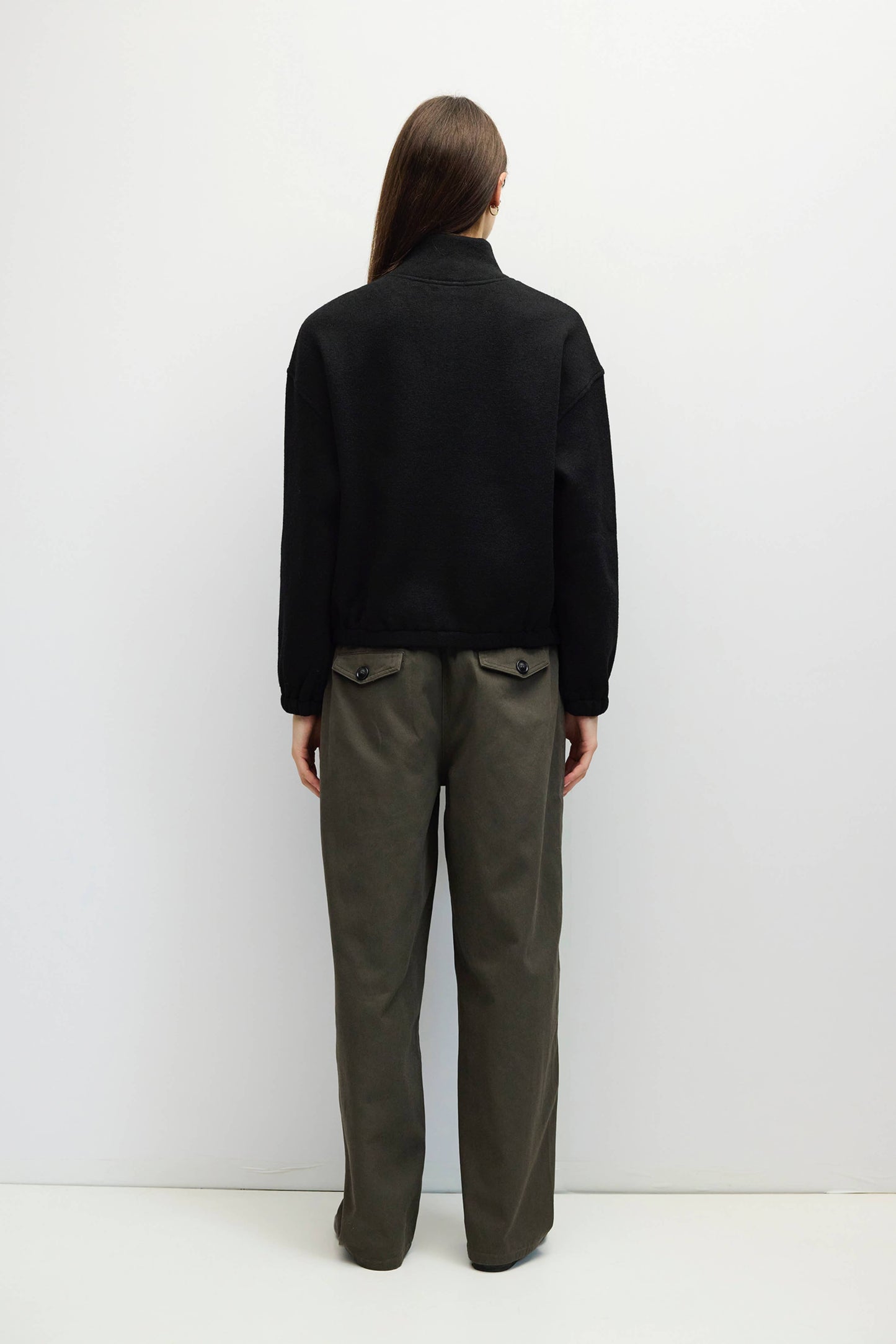Black Quarter Zip Knit Pull Over