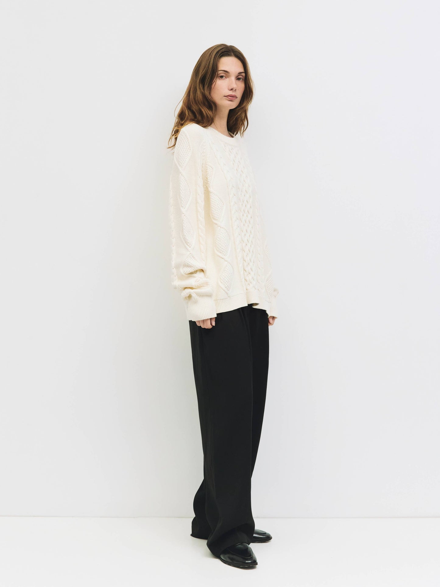 Cotton Cable Knit Pullover Sweater