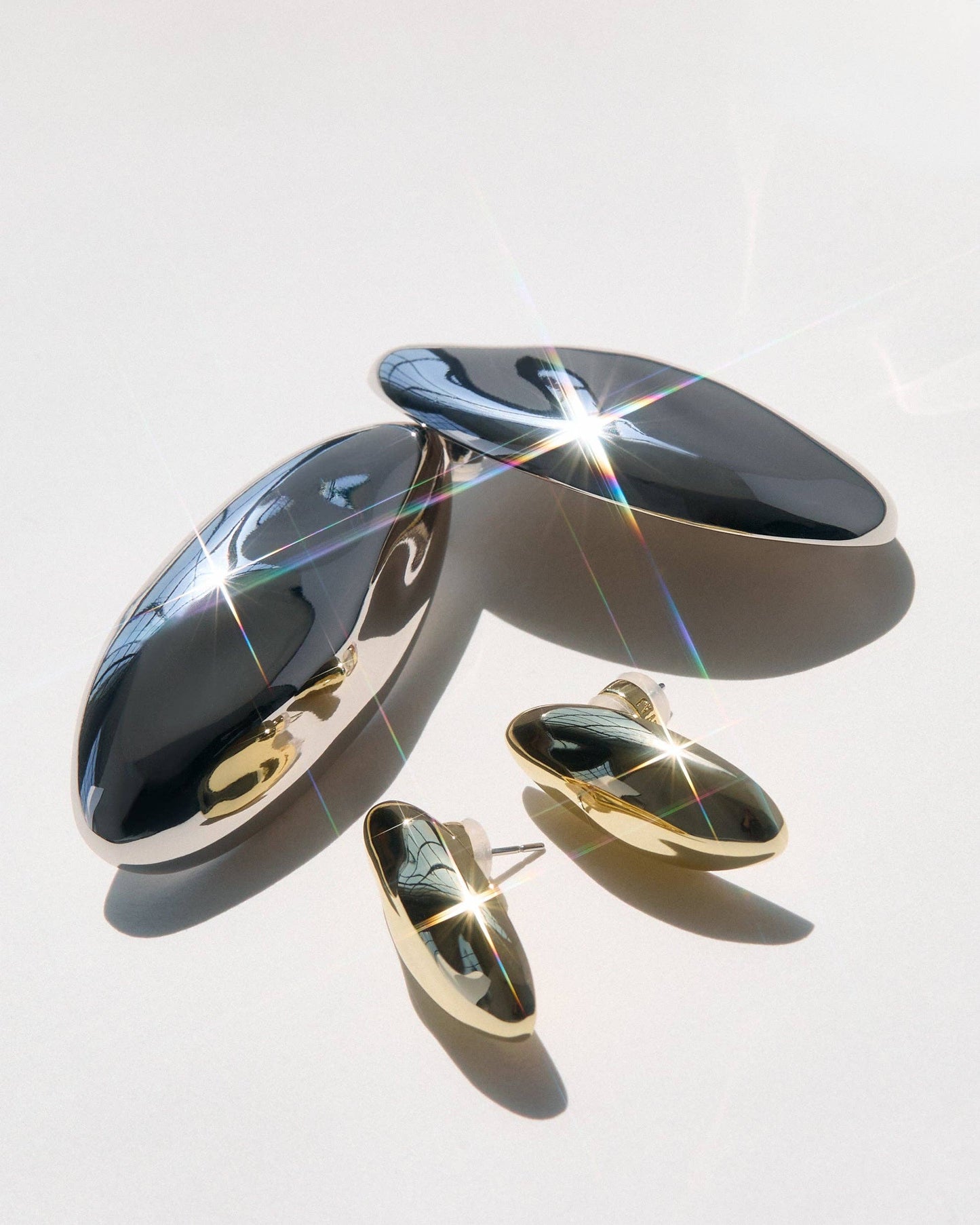 Gold Chrome Orb Studs