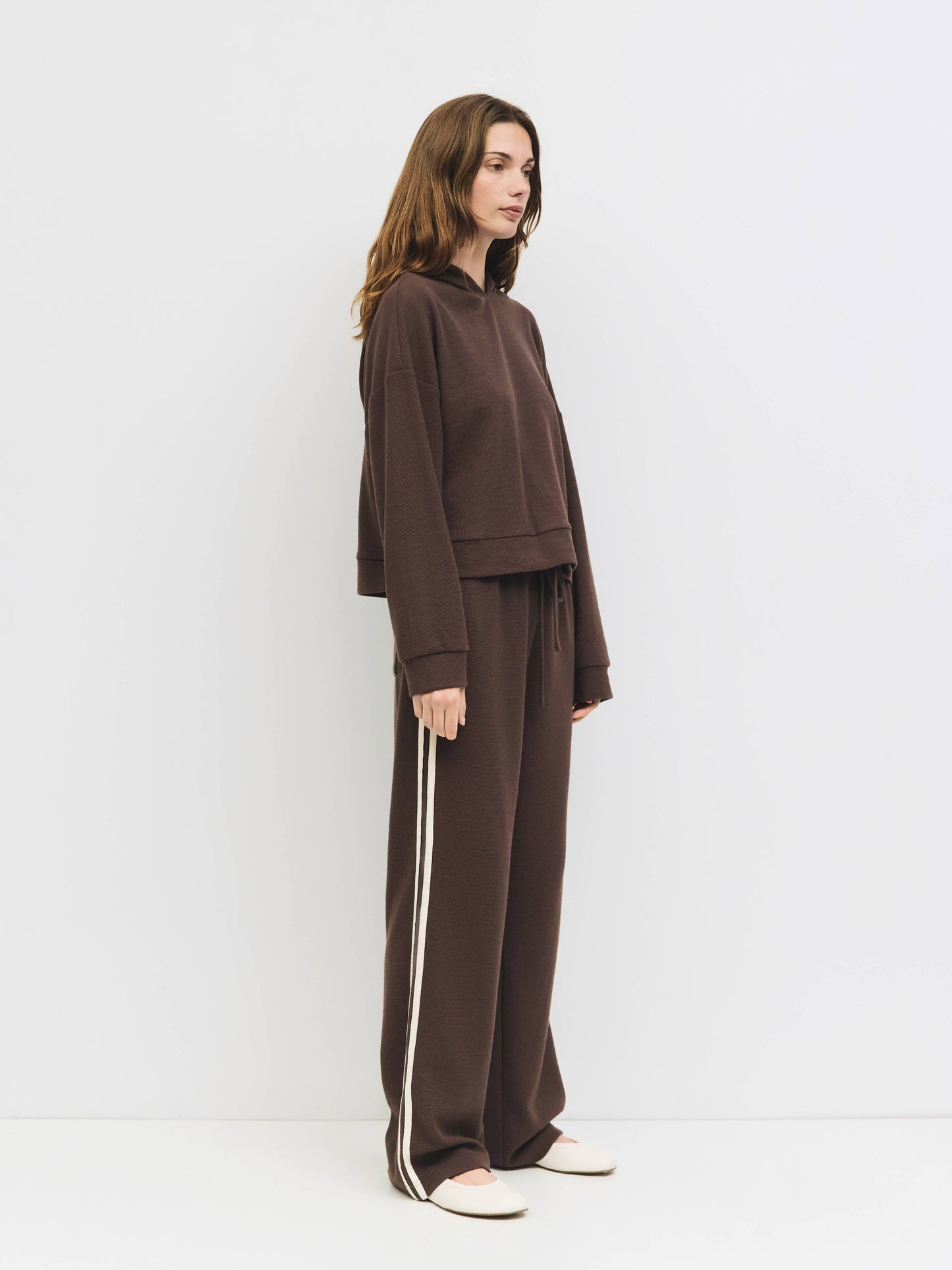 Thermal Waffle Knit Side Stripe Pant
