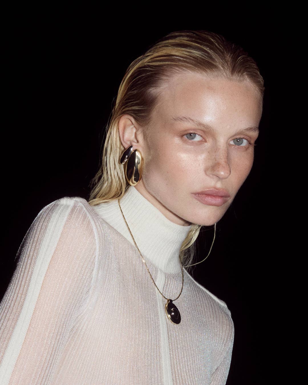 Gold Chrome Orb Studs