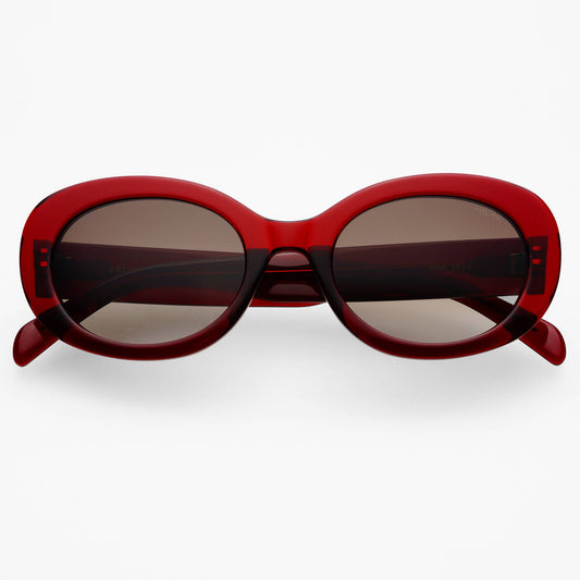 Aria Dark Cherry Oval Sunglasses
