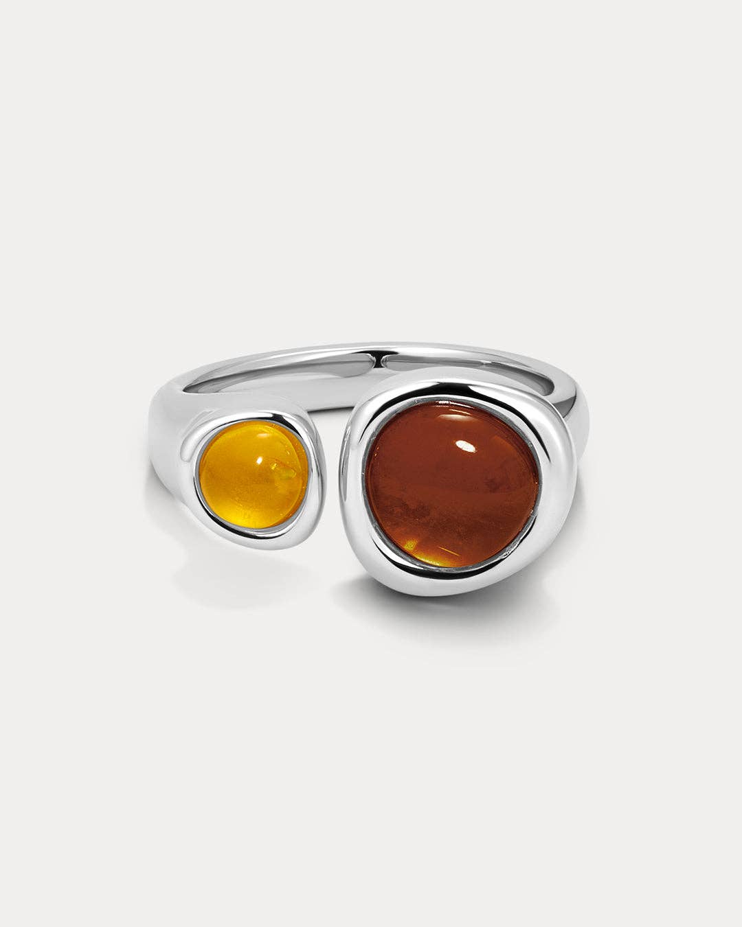 Honey Resin Stud Ring: Gold + Silver