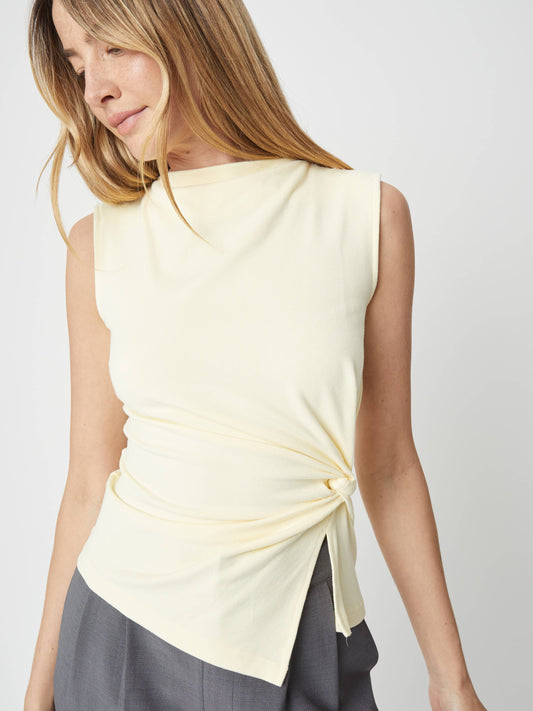 High Neck Knit Twist Top