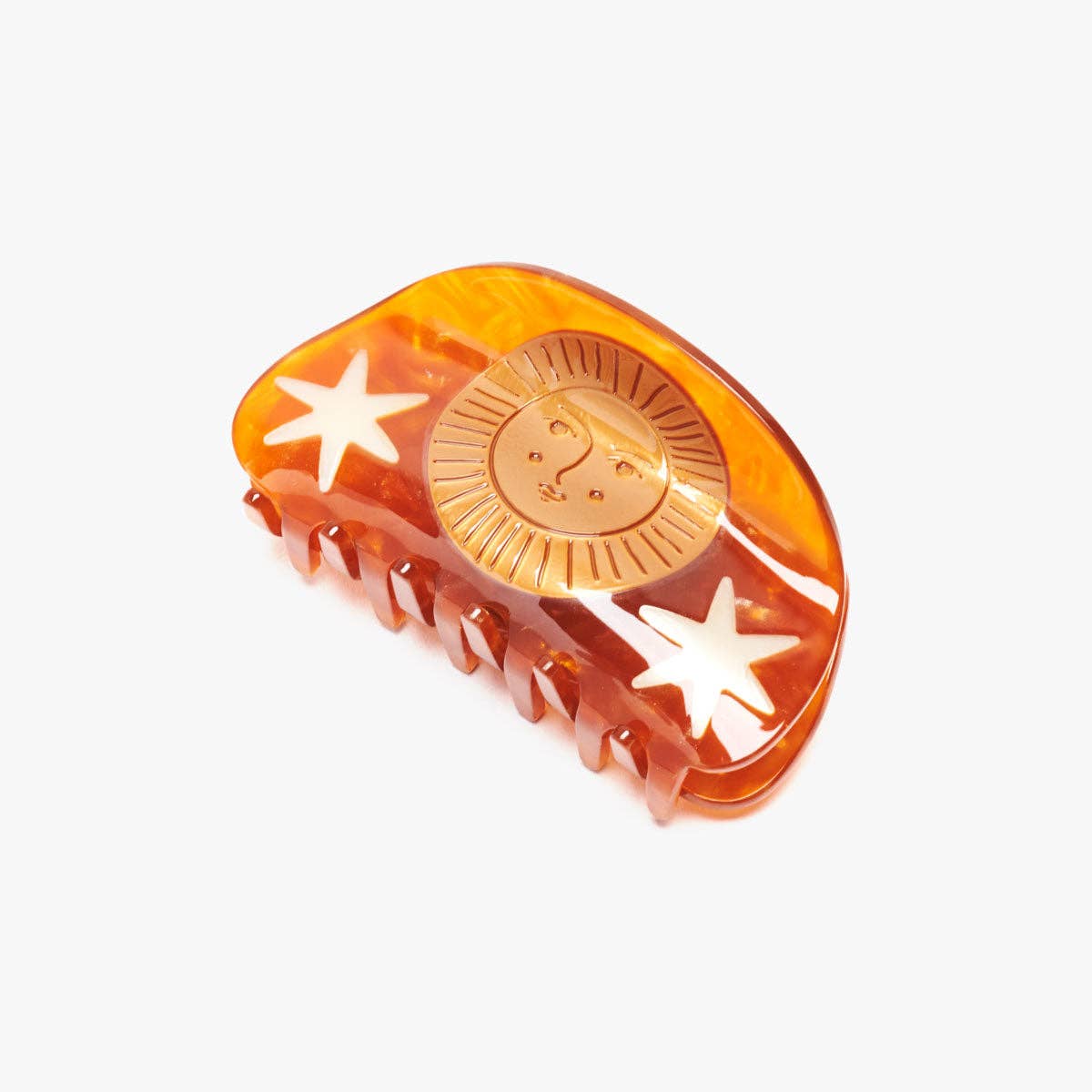 Golden Sparkle Acetate Sun and Stars Clip