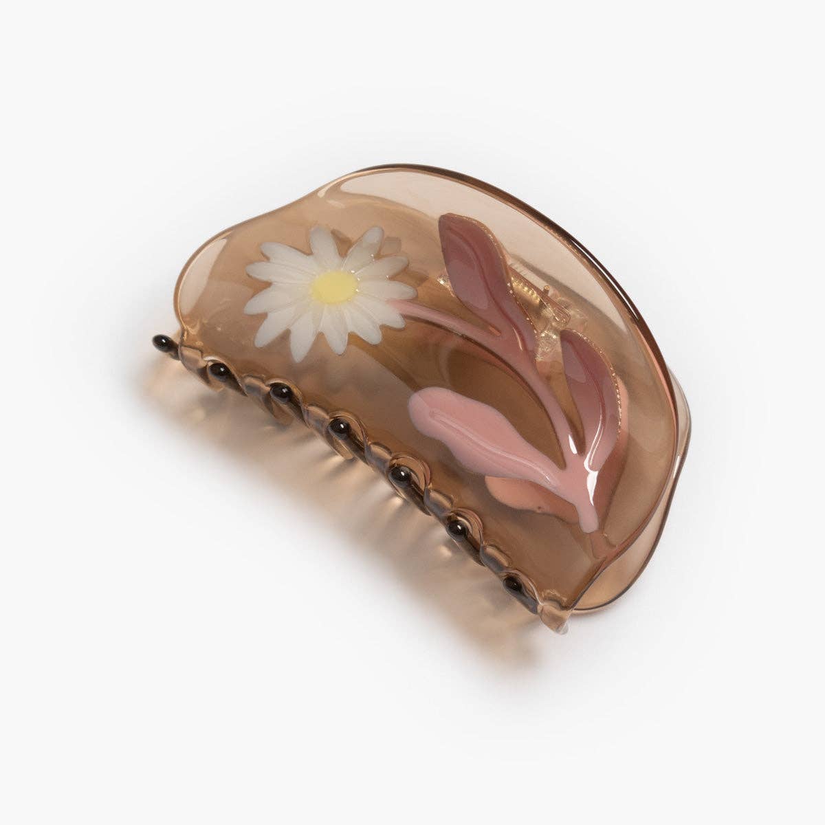 White Daisy Flower Acetate Hair Clip