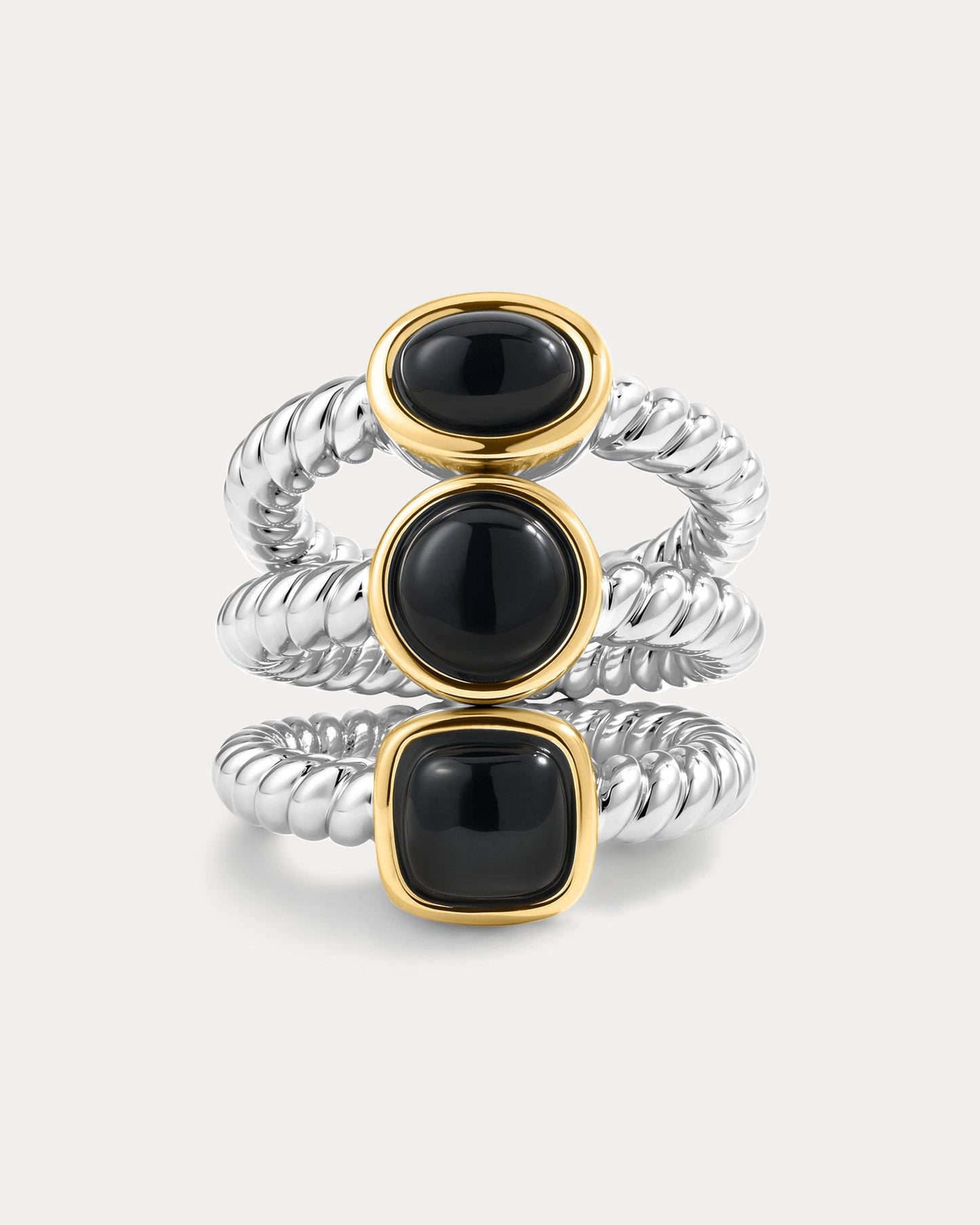 The Midnight Mesa Ring Set - Silver