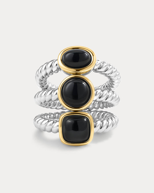 The Midnight Mesa Silver Ring Set