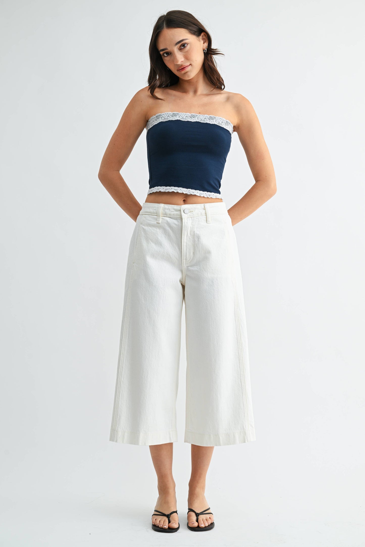 Off White Sideseam Wide Capri