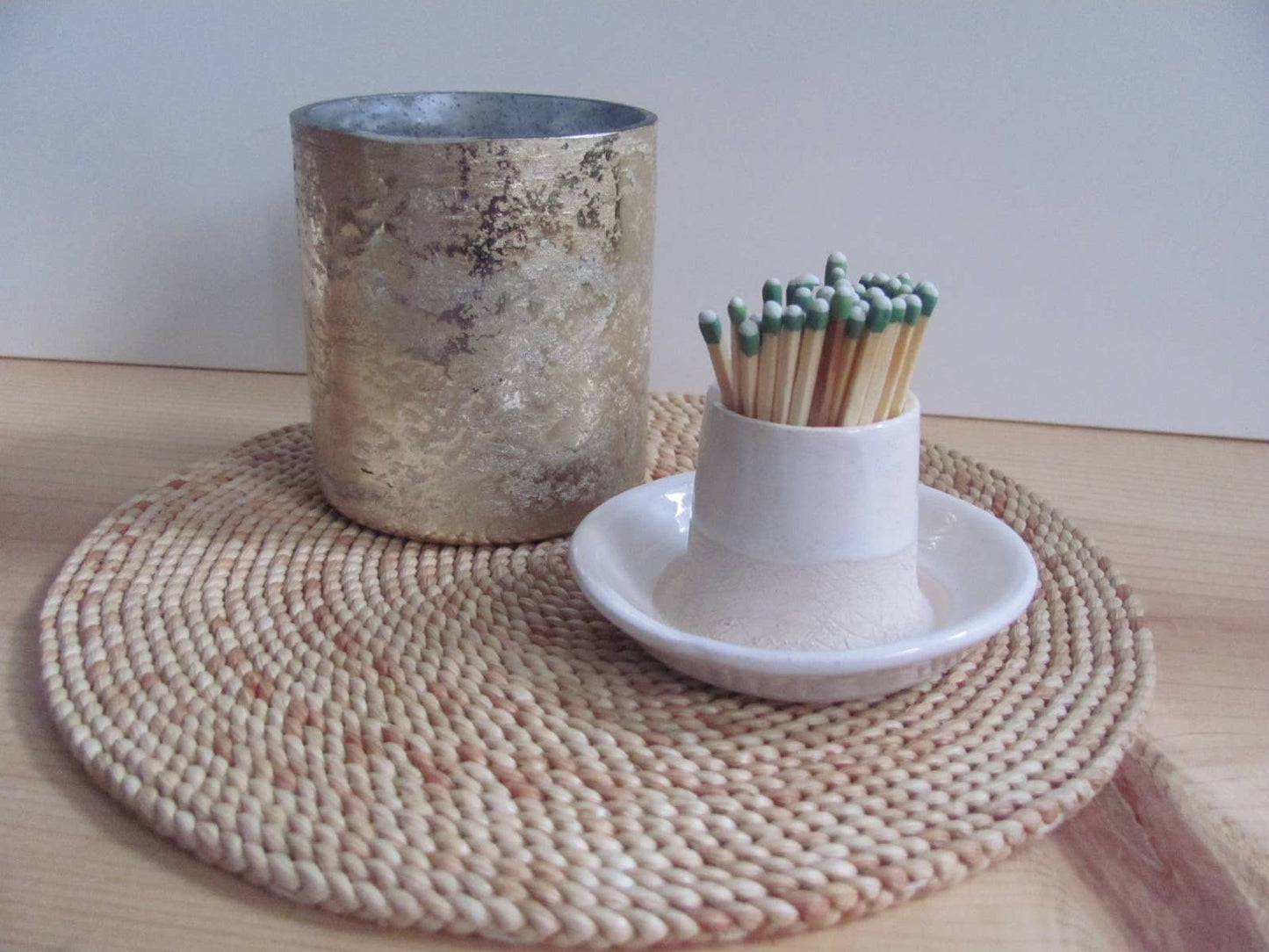 Handmade Ceramic Match Striker with Dish