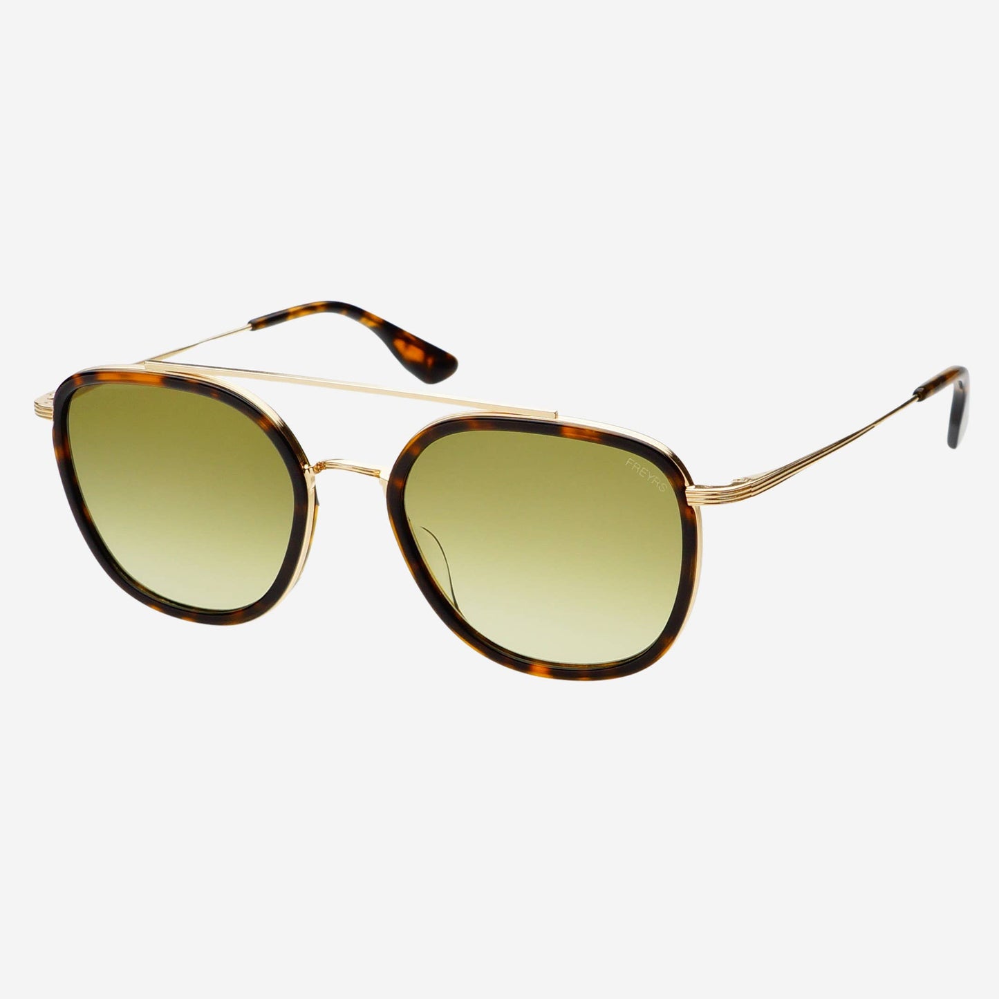 Weston Tortoise Fade Green Round Sunglasses