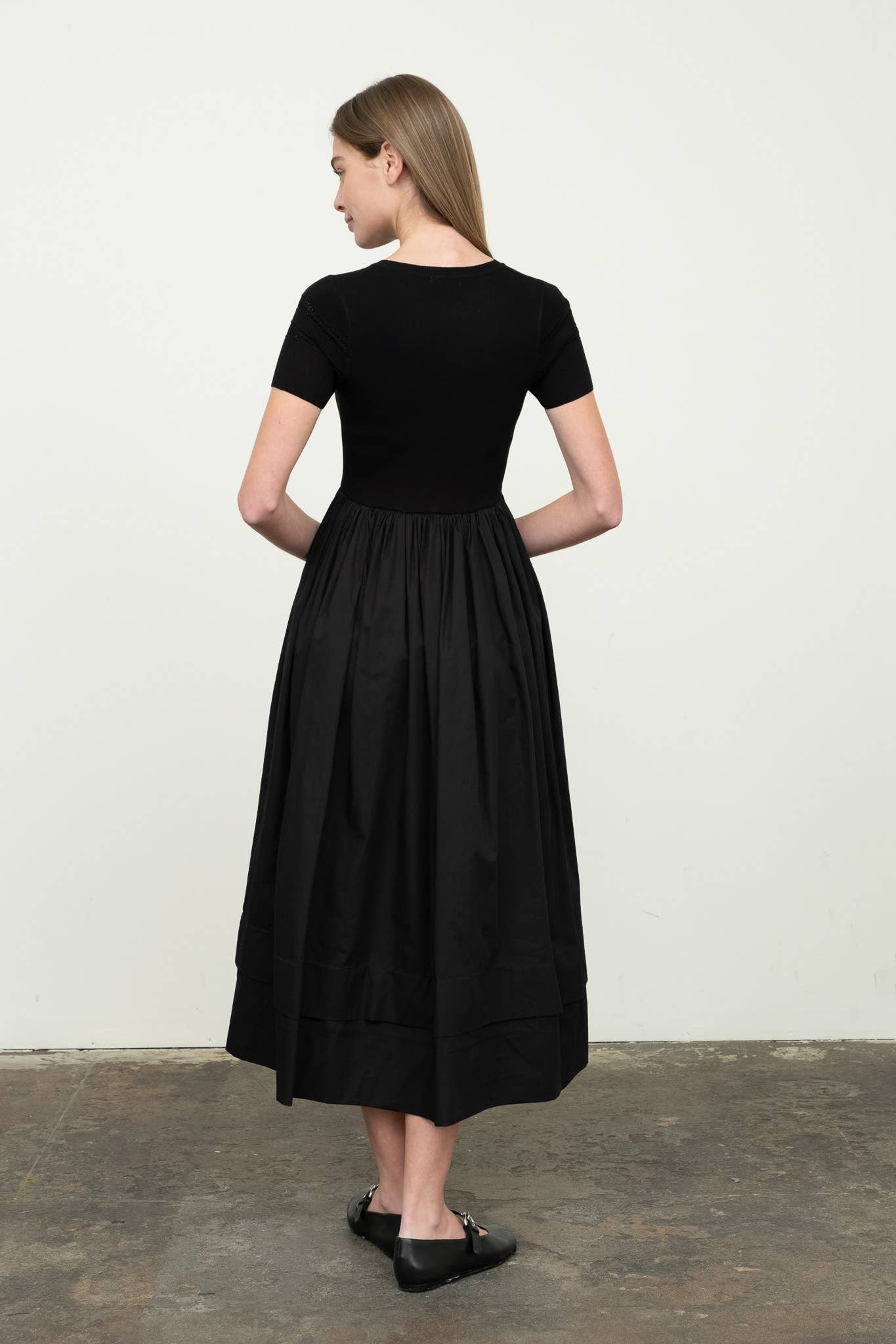 Black Sheer Mixed Media Dress