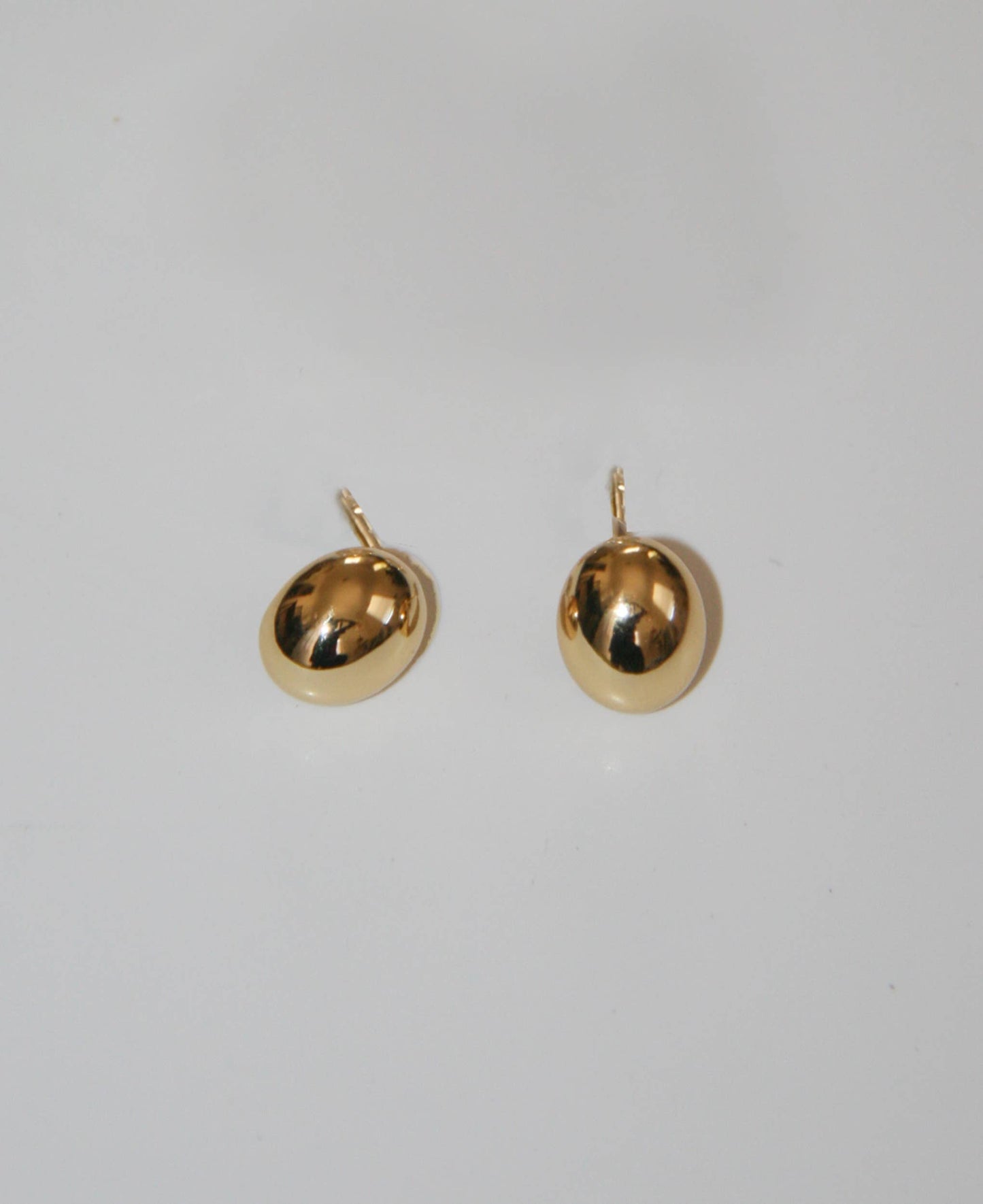 Gold Oval Dome Stud Earrings