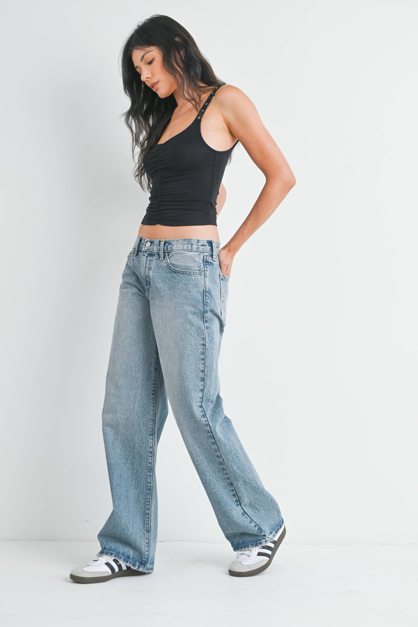 Light Wash Low Rise Slouch Jean - 100% Cotton