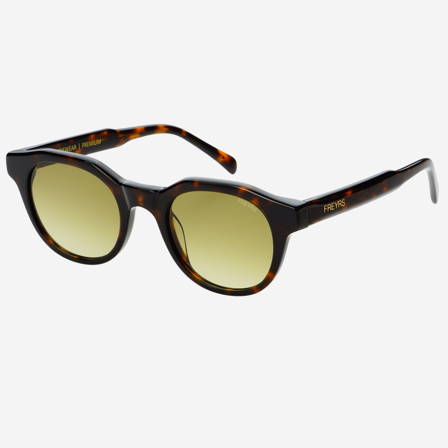 Cameron Tortoise Green Round Sunglasses