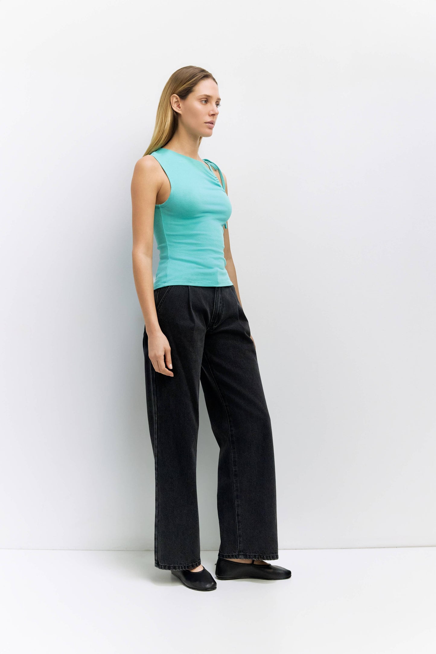 Asymmetrical Tie Knit Tank
