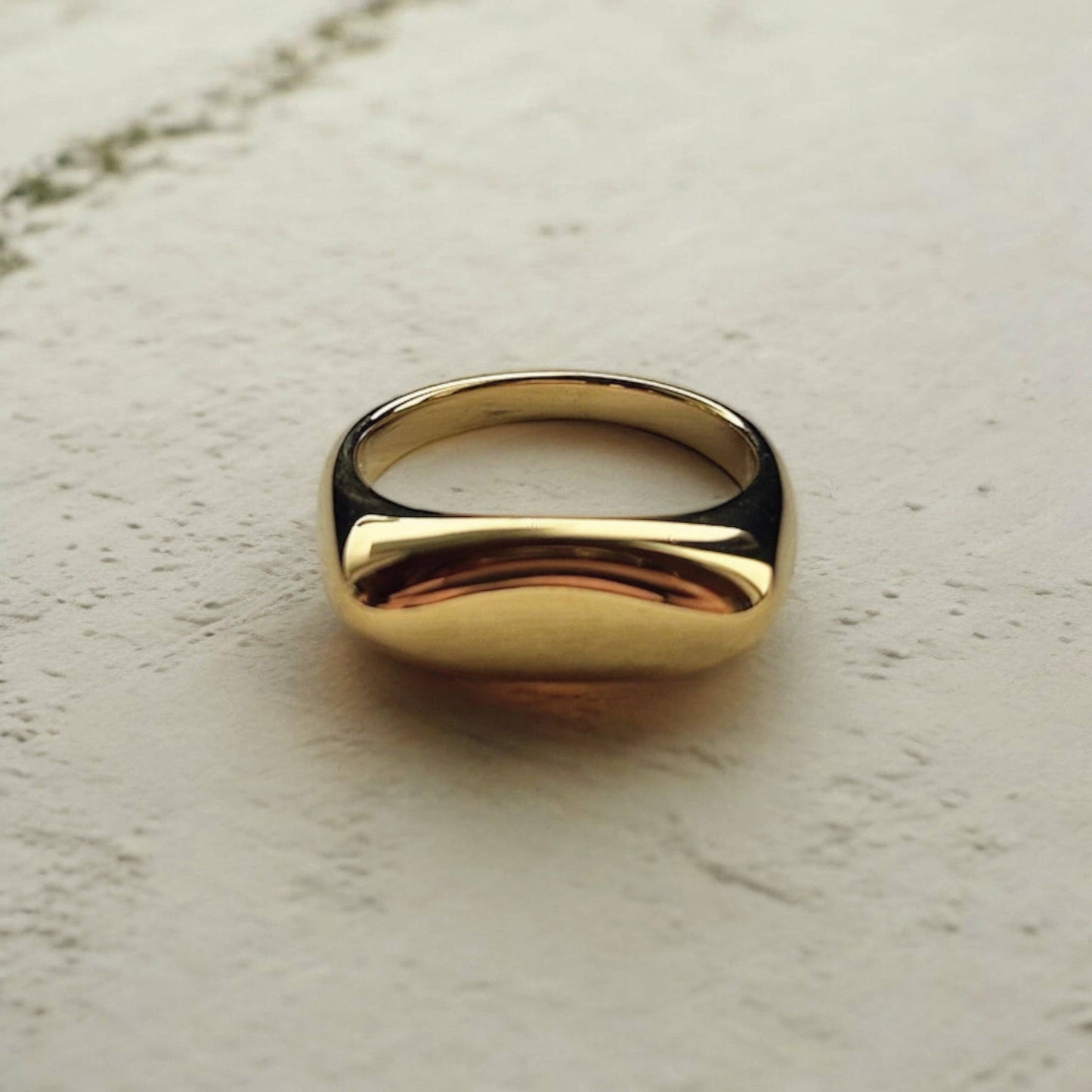 Gold Modern Rectangular Ring