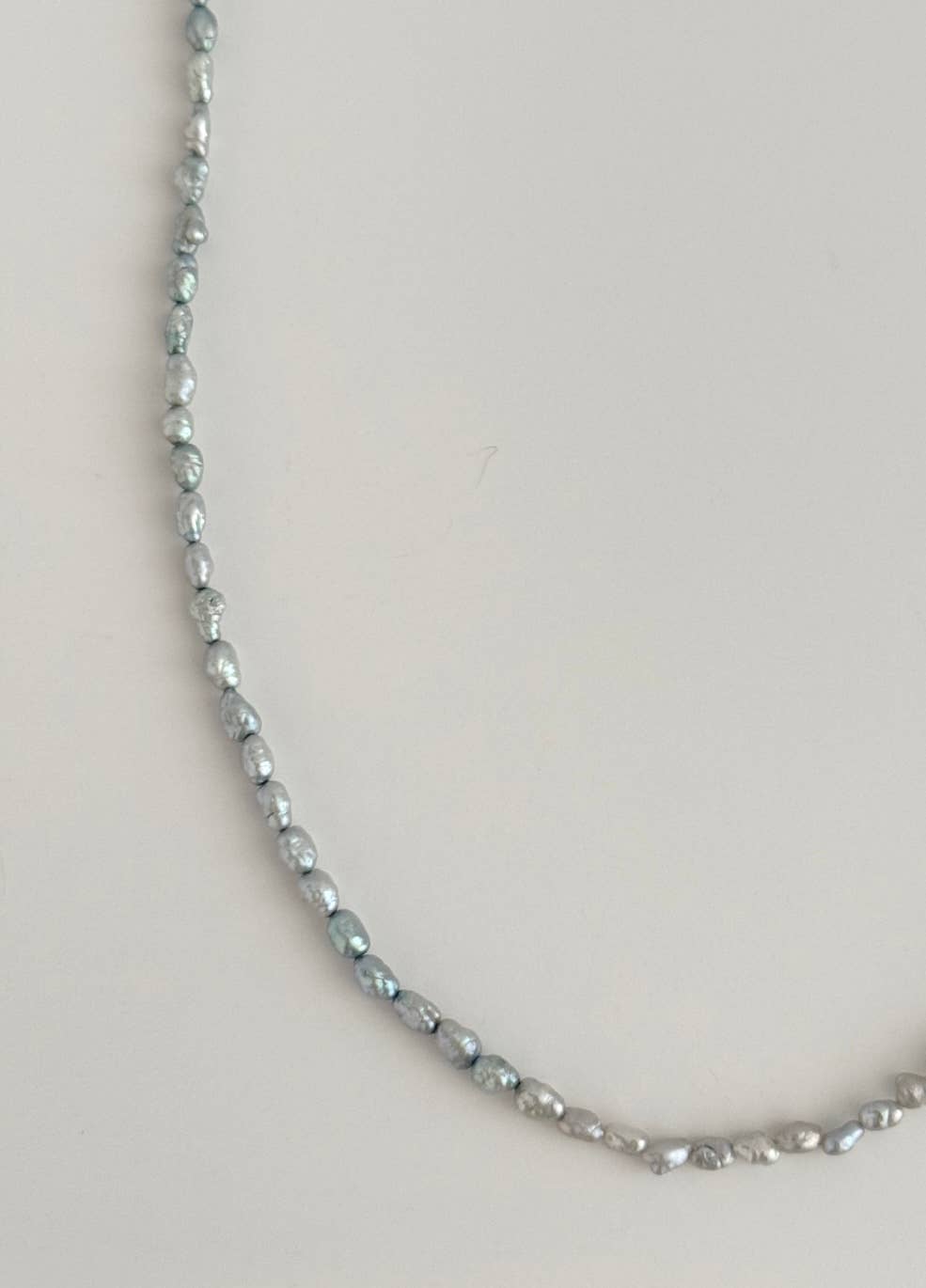 Baby Blue Rice Pearl Necklace