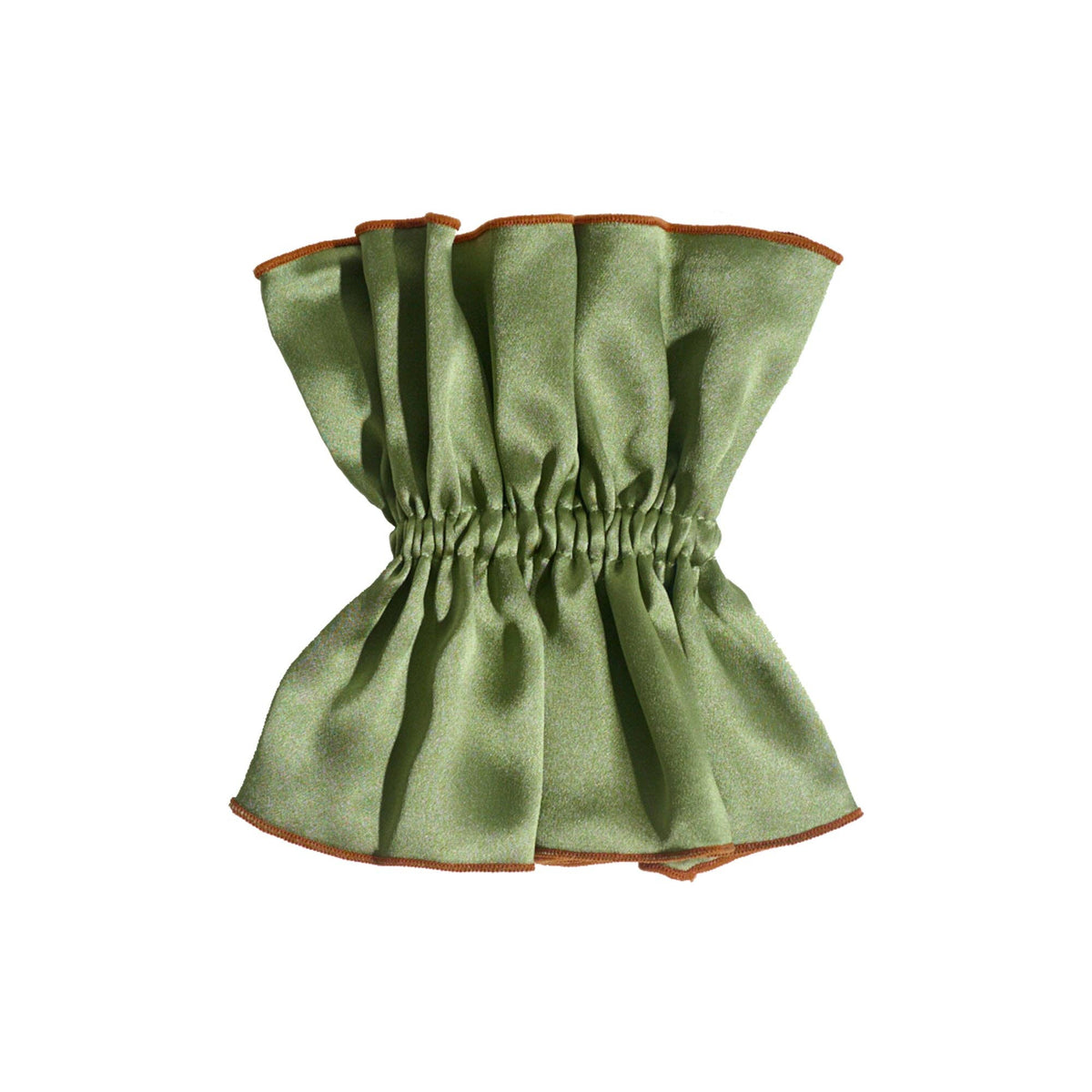 Olive Oversized Double-Layer Silk Scrunchie