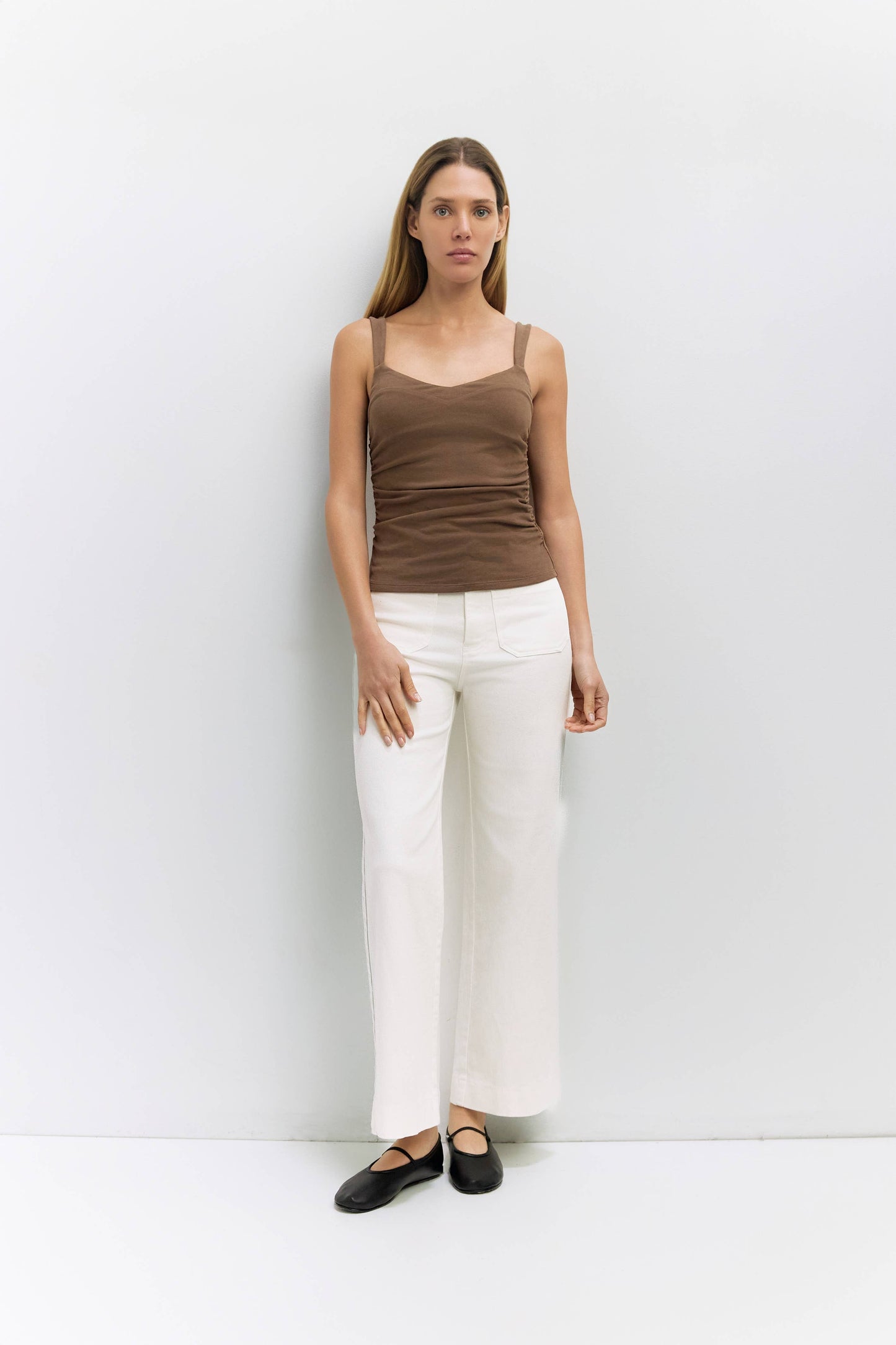 Sweetheart Neck Ruched Side Tank