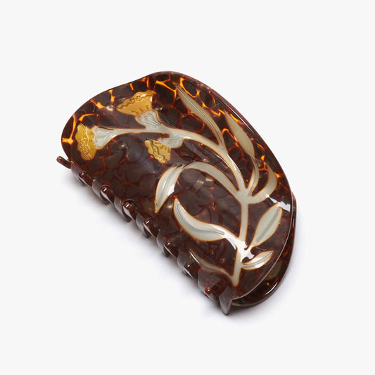 Brown Artemisia Floral XLHair Claw